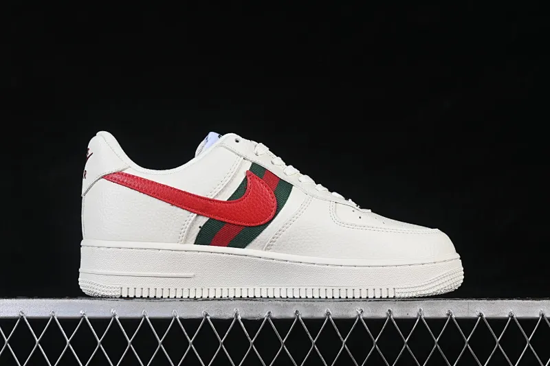 All categories Nk Air Force 1 Air Force series Nk Air Force 1 Low Air Force low-top Nike Air Force 1'07 Low Gucci co-branded white red green Air Force 1 low-top casual sneakers XY9025-015